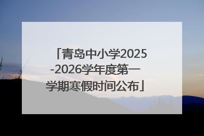 青岛中小学2025-2026学年度第一学期寒假时间公布
