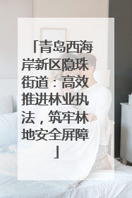 青岛西海岸新区隐珠街道：高效推进林业执法，筑牢林地安全屏障