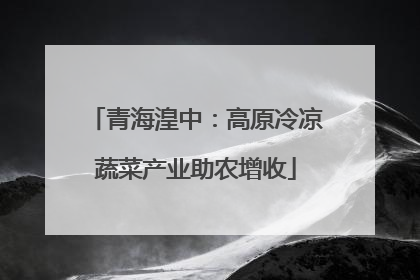 青海湟中：高原冷凉蔬菜产业助农增收