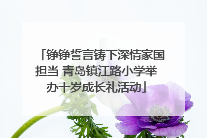 铮铮誓言铸下深情家国担当 青岛镇江路小学举办十岁成长礼活动