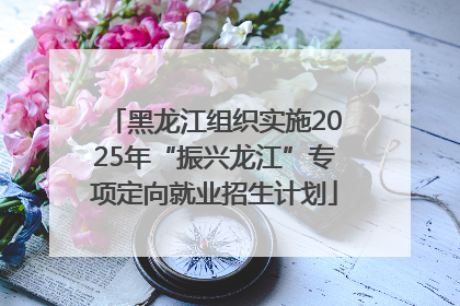 黑龙江组织实施2025年“振兴龙江”专项定向就业招生计划
