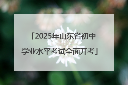 2025年山东省初中学业水平考试全面开考