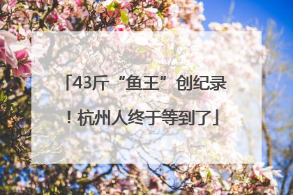 43斤“鱼王”创纪录！杭州人终于等到了