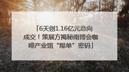 6天创1.16亿元意向成交！策展方揭秘南博会咖啡产业馆“爆单”密码