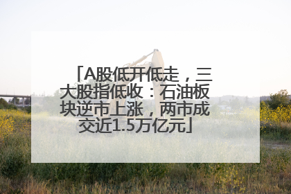 A股低开低走，三大股指低收：石油板块逆市上涨，两市成交近1.5万亿元